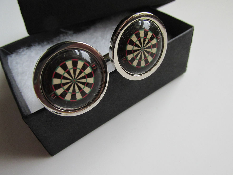 Thumbnail: Handmade Sports Inspired - Darts - Mens Silver Plated Cufflinks