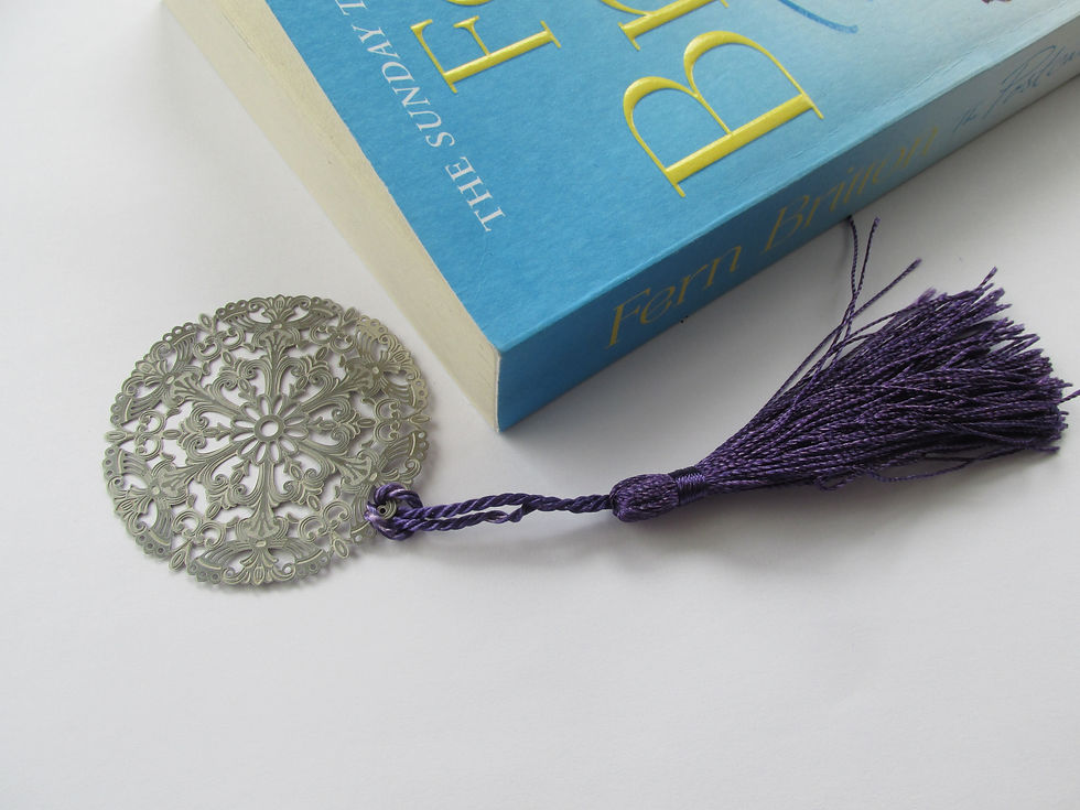 Thumbnail: Unusual Silver Round Decorative Pendant & Tassle Bookmark
