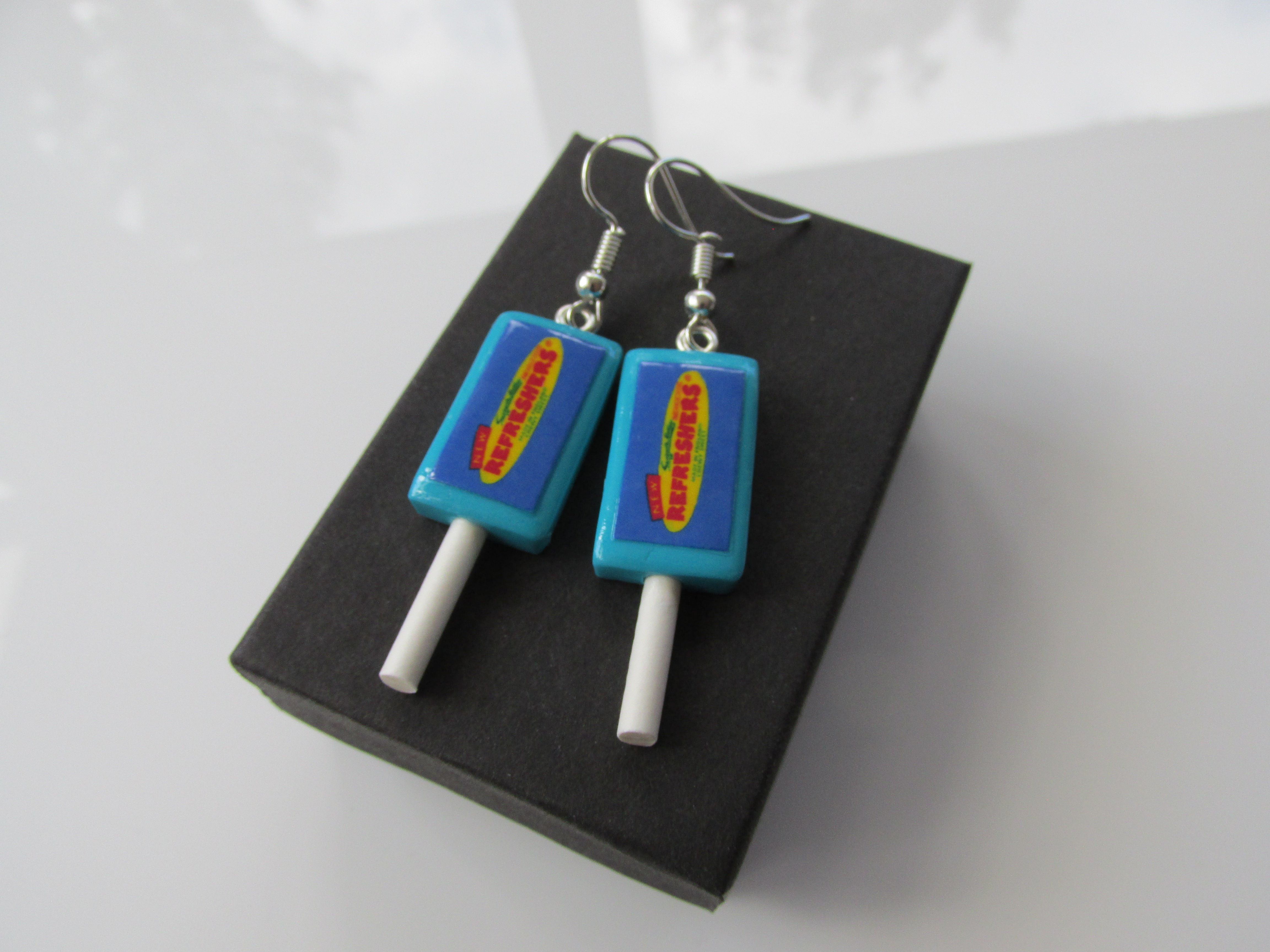 Handmade Fun Miniature Refreshers Sweet Lolly Lollipop Inspired Pendant Earring