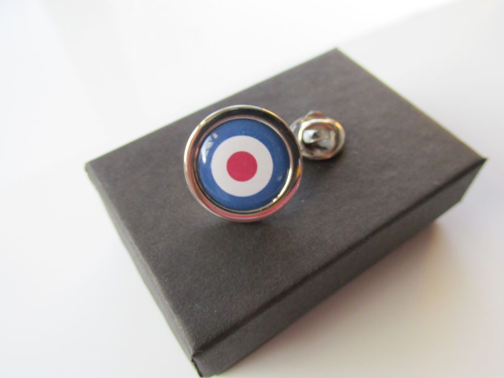 Thumbnail: Handmade MOD Target Logo Design - RAF Themed - Silver Round Lapel Tie Pin