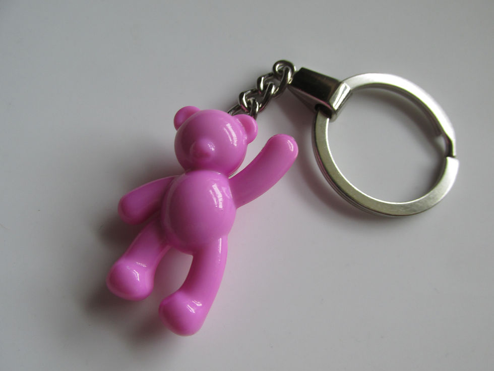 Thumbnail: Pretty Pink Teddy Bear Charm Chain Keyring