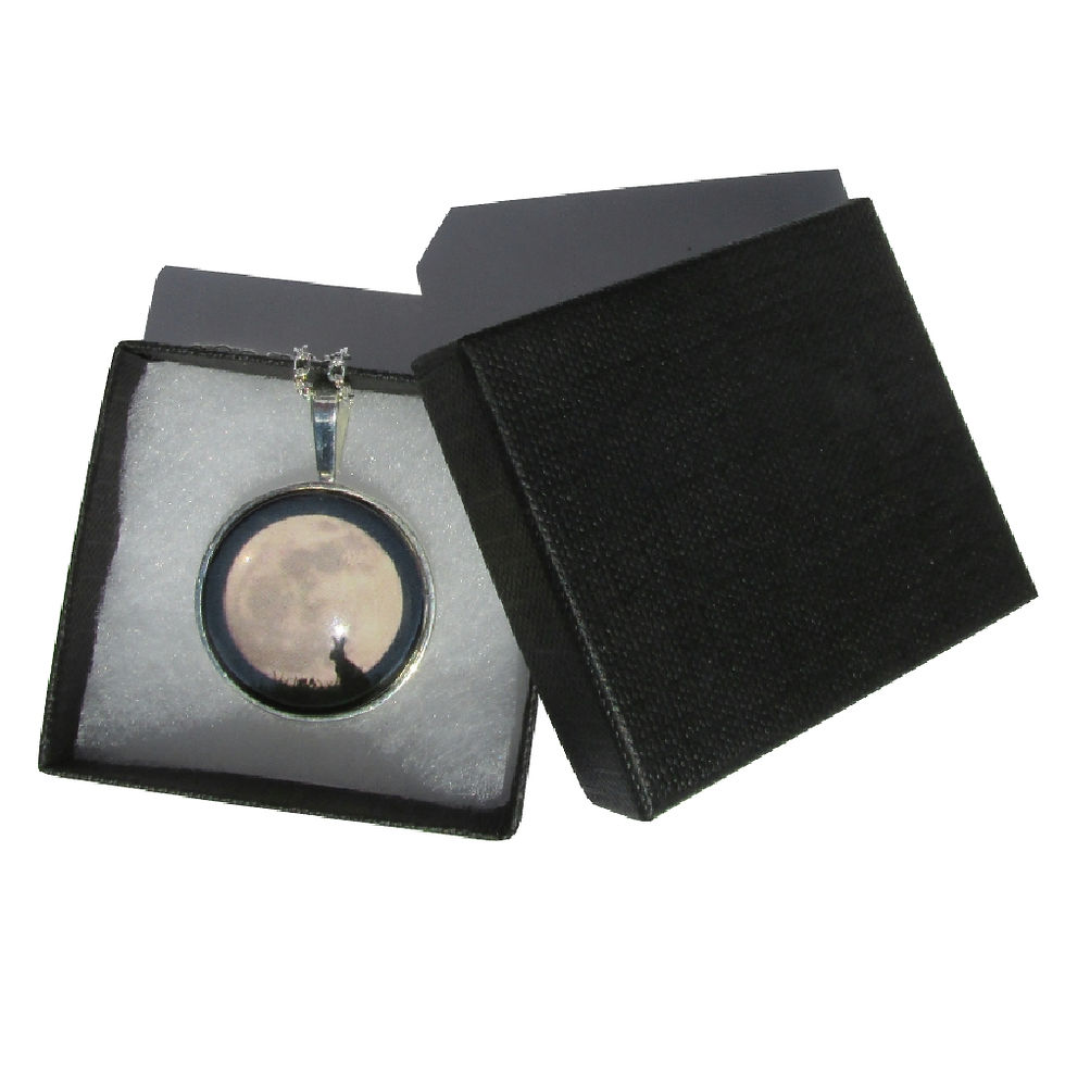 Thumbnail: Handmade Round Glass Mounted - Watership Down - Rabbit Silhouette Pendant Chain