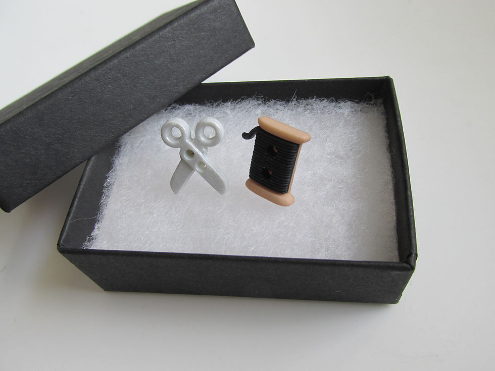 Thumbnail: Handmade British Sewing Bee - Needle Craft Themed Earrings