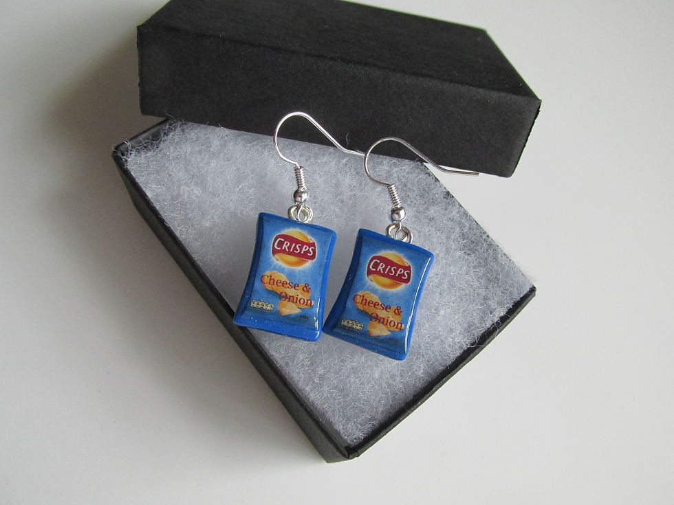 Thumbnail: Handmade Mini Fun - Cheese & Onion Crisp Crisps Packet Earrings