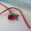 Thumbnail: Handmade Pretty Red Glass Heart & Silver Butterfly Red Cord Bookmark