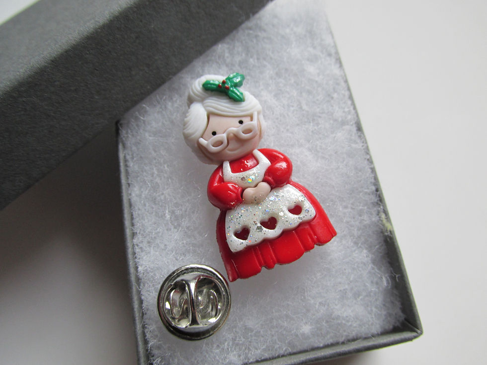 Thumbnail: Handmade Christmas Sparkle - Mrs Santa Claus Brooch Pin