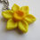 Thumbnail: Handmade Large Fimo Yellow Spring Daffodil Flower Chain Keyring