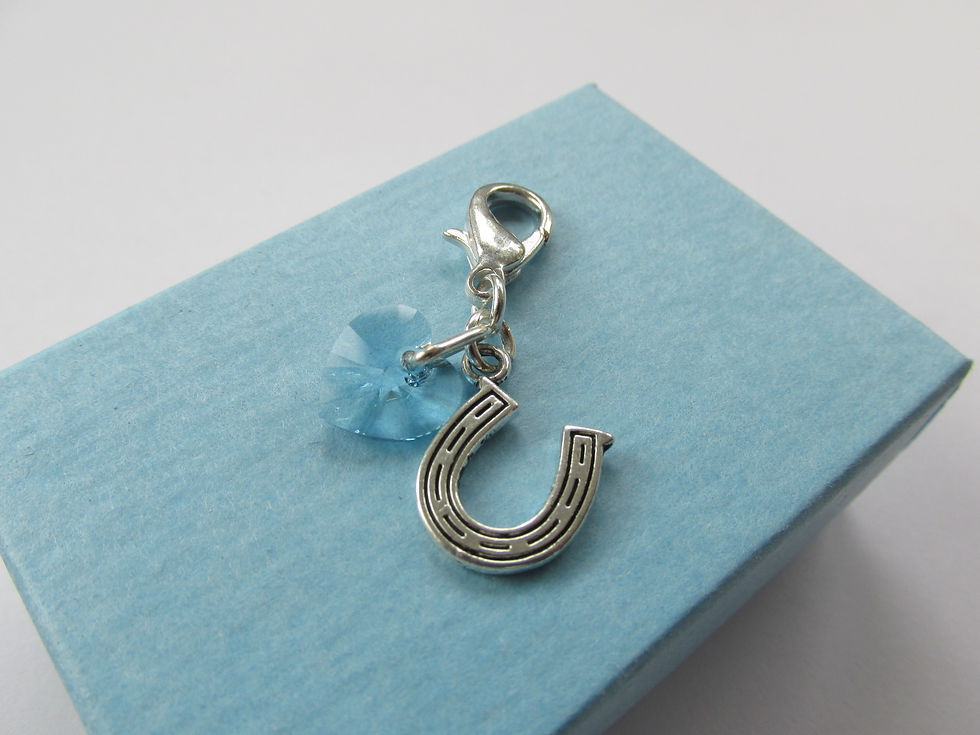 Thumbnail: Handmade Wedding Gift for the Bride Mini Silvertone Horseshoe Charm
