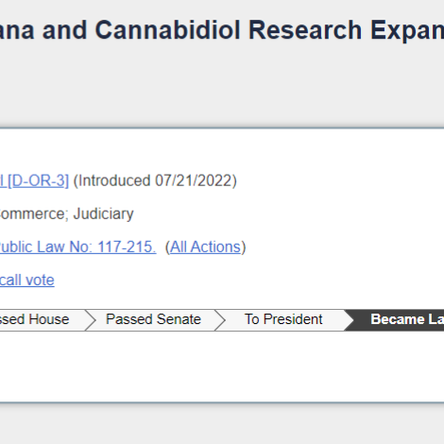 Medical Marijuana and Cannabidiol Research Expansion Act SIGNED INTO LAW!