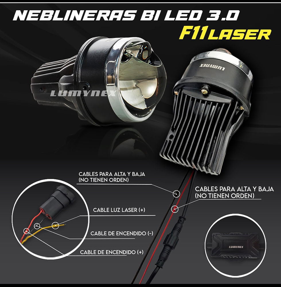 Thumbnail: NEBLINERAS BI-LED LASER BLANCAS F11 3″ 75W LUMYNEX