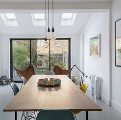 dining table garden views eames chairs