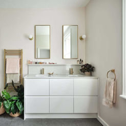 double wash basin designed by lost and found interiors