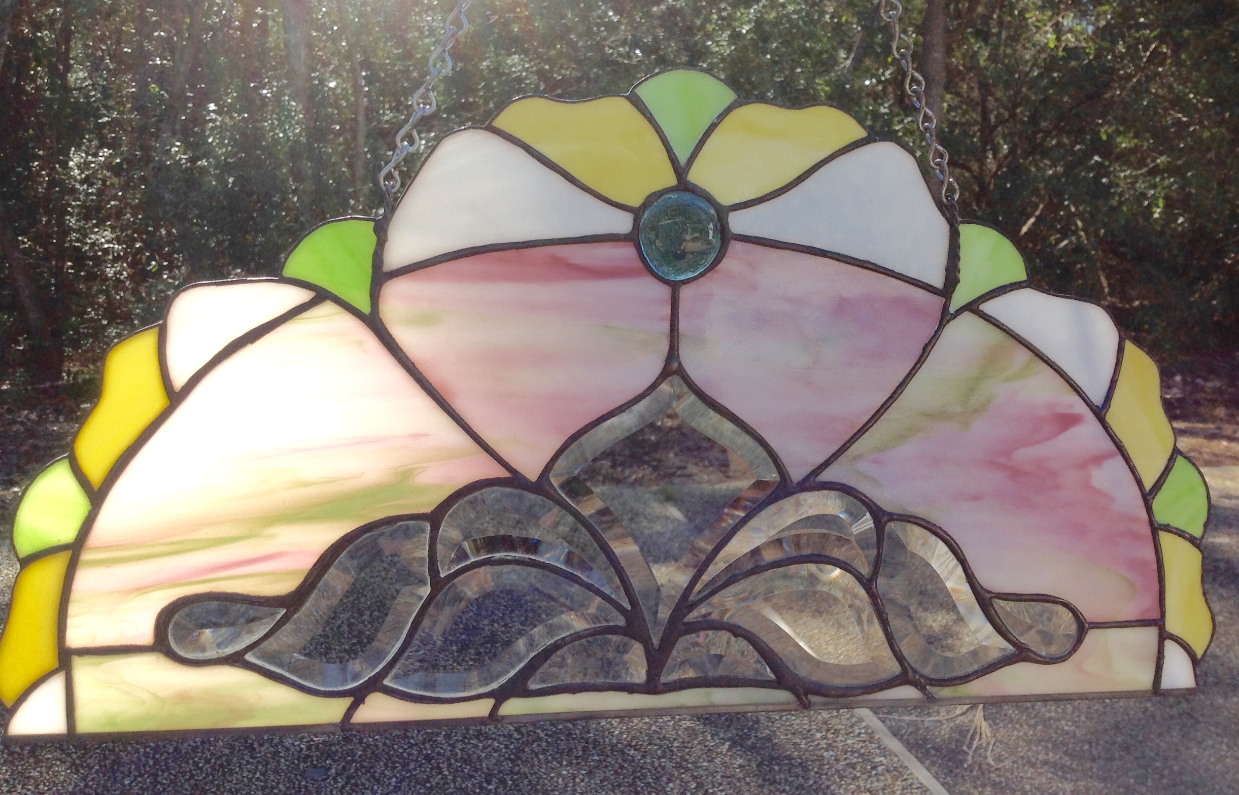 Victorian Arch stained glass panel