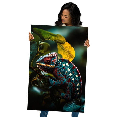 Vibrant Chameleon Green Foliage – AI Art Poster – Lush Nature Wall