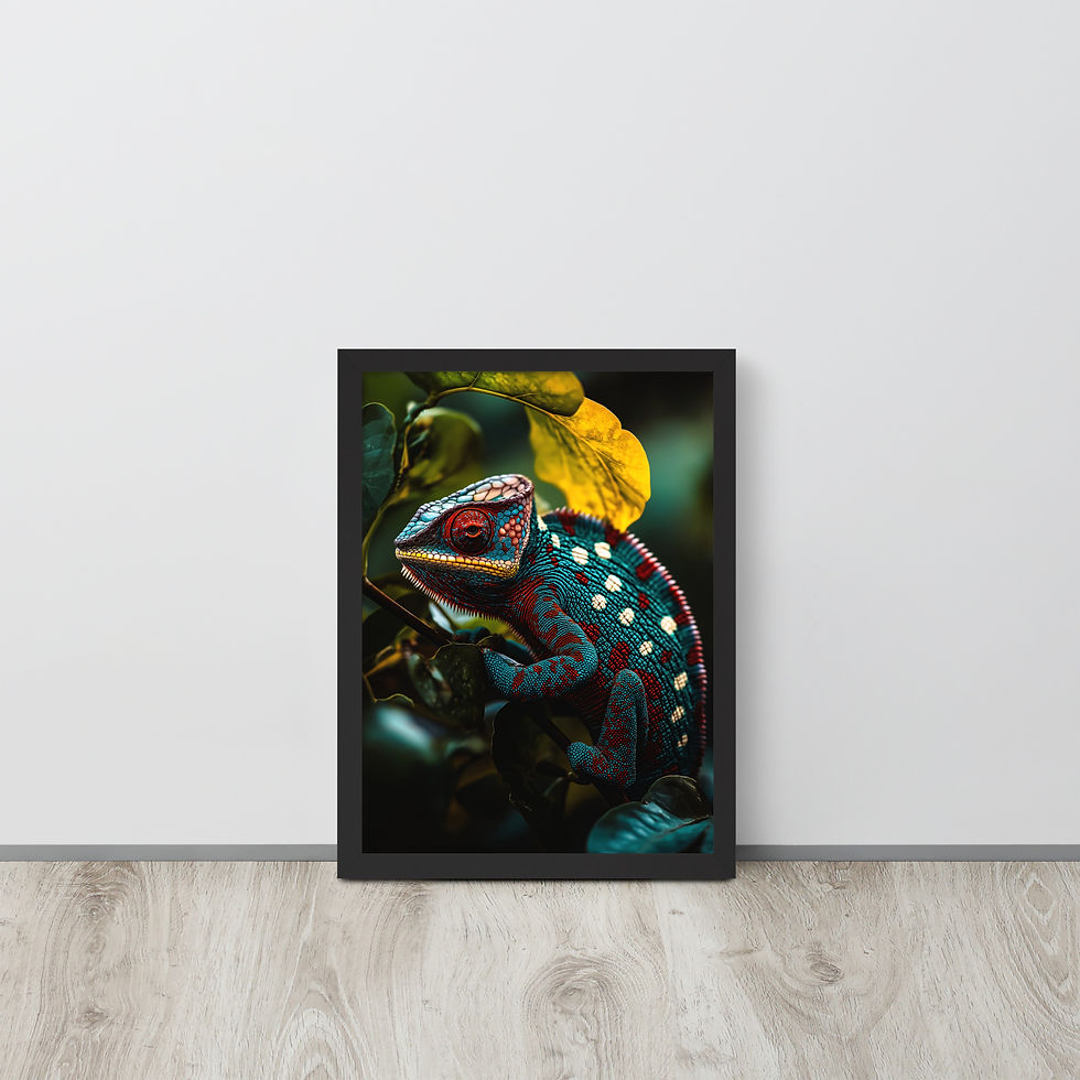 Thumbnail: Colorful chameleon poster, DesignByGade art.