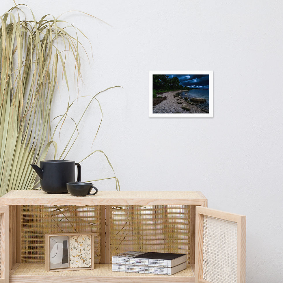 Thumbnail: Stormy Coastal Beach – Dramatic Seascape AI Art Poster by DesignByGade