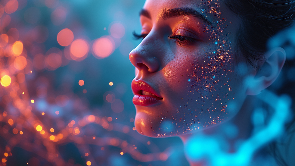 Close-up view of vibrant AI-generated art that infuses a dynamic contrast of colors