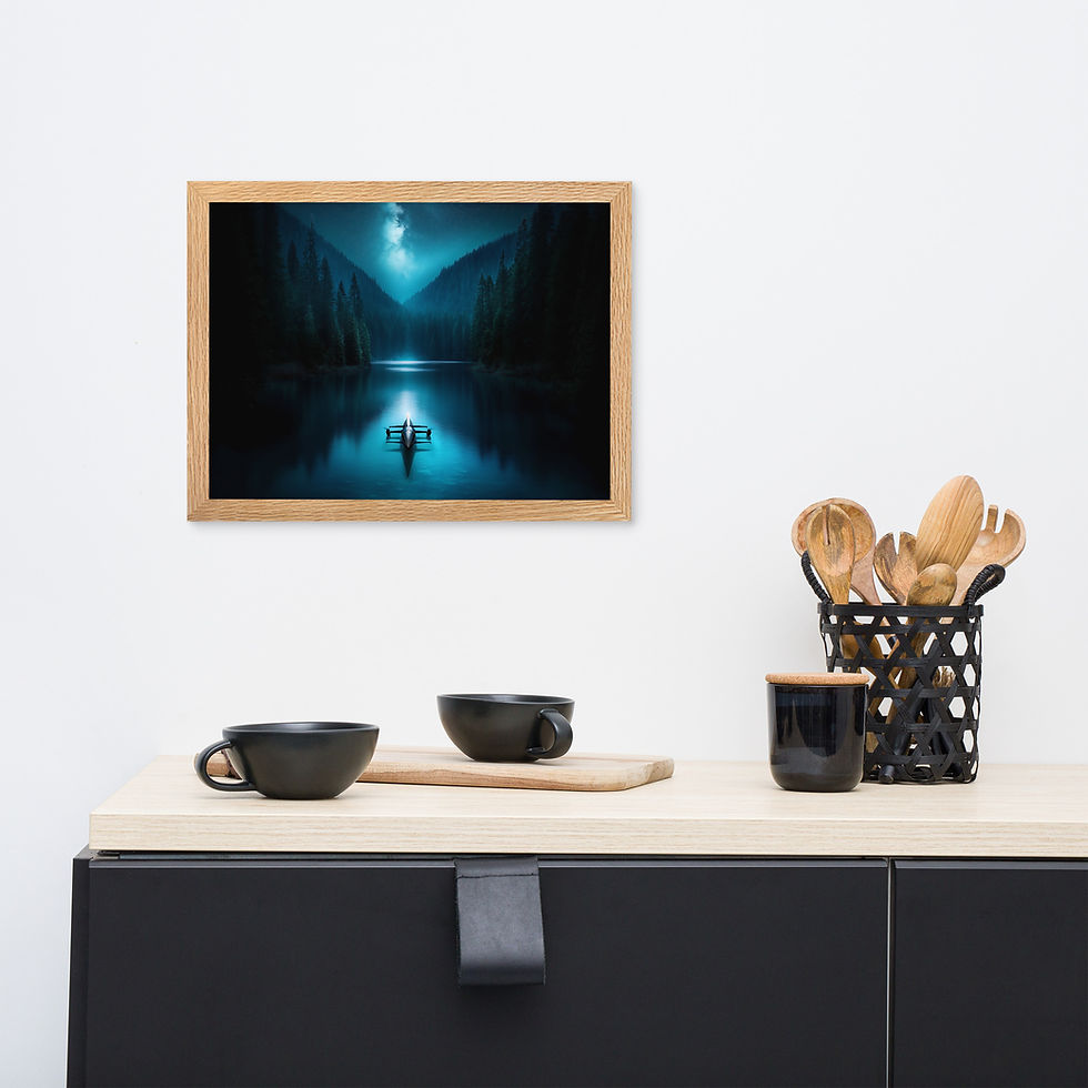 Thumbnail: Framed Planet Gazer art poster by DesignByGade.