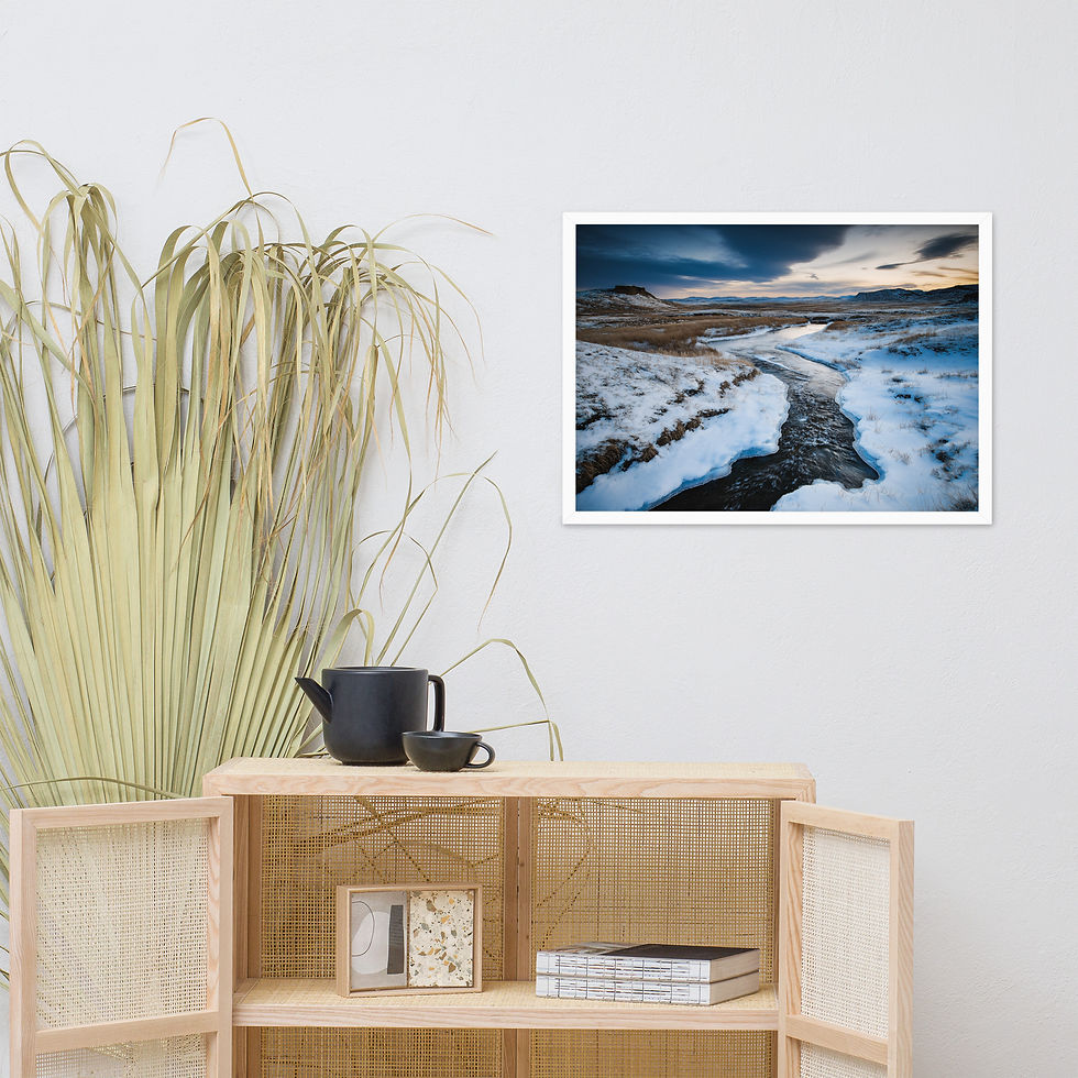 Thumbnail: Silhouette Water Reflection AI Art Poster of coastal landscape by DesignByGade