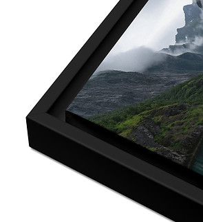 Landscape photo in a black frame