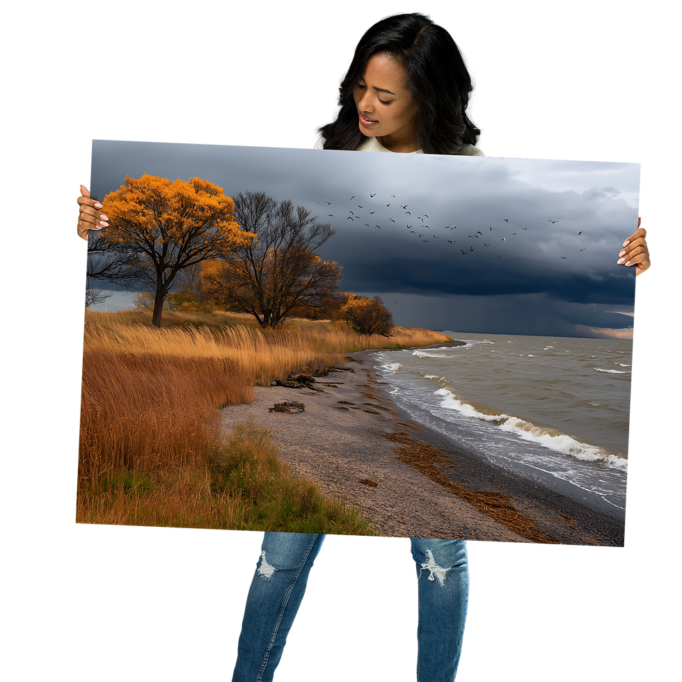 Thumbnail: Woman holding a landscape painting