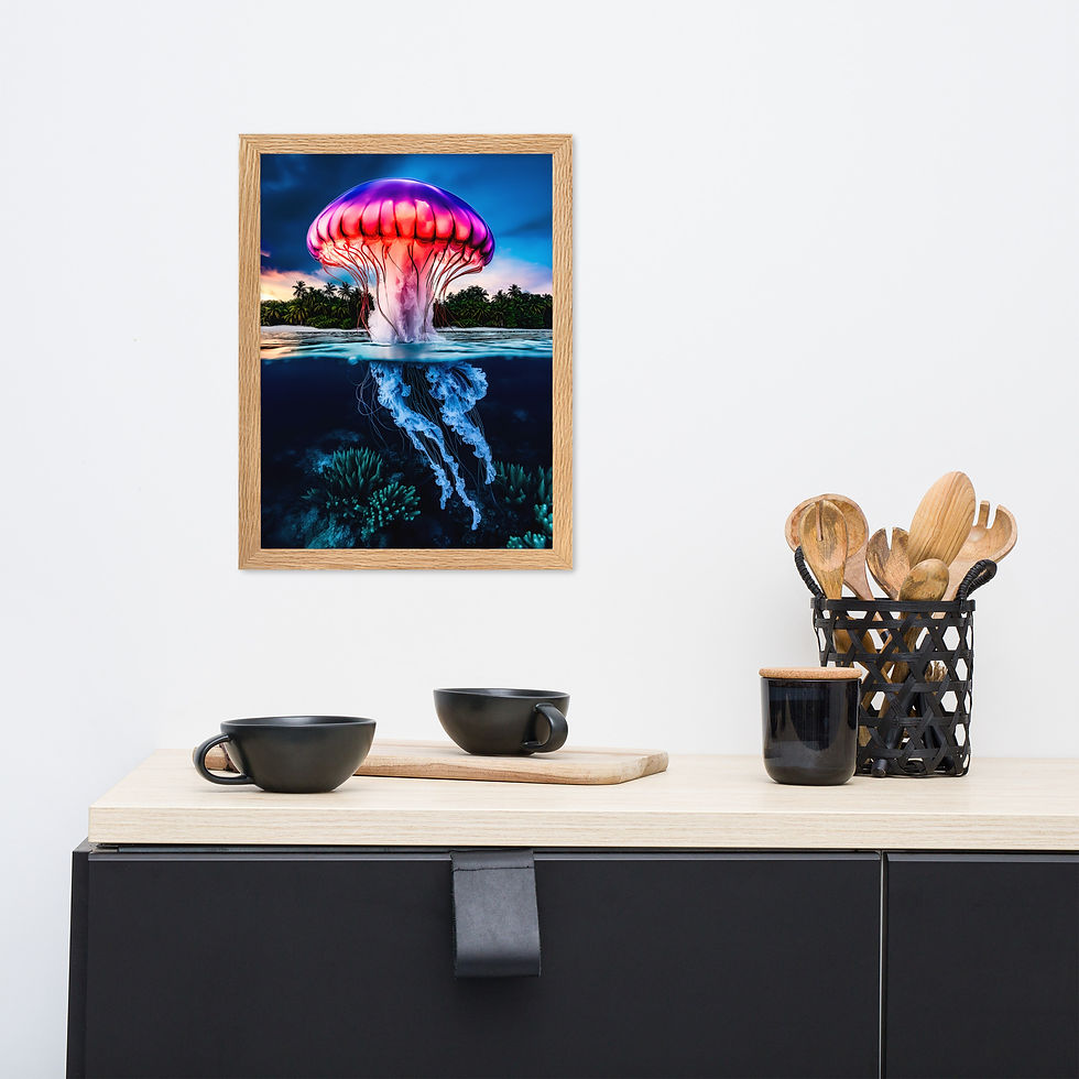 Thumbnail: Jellyfish art poster by DesignByGade