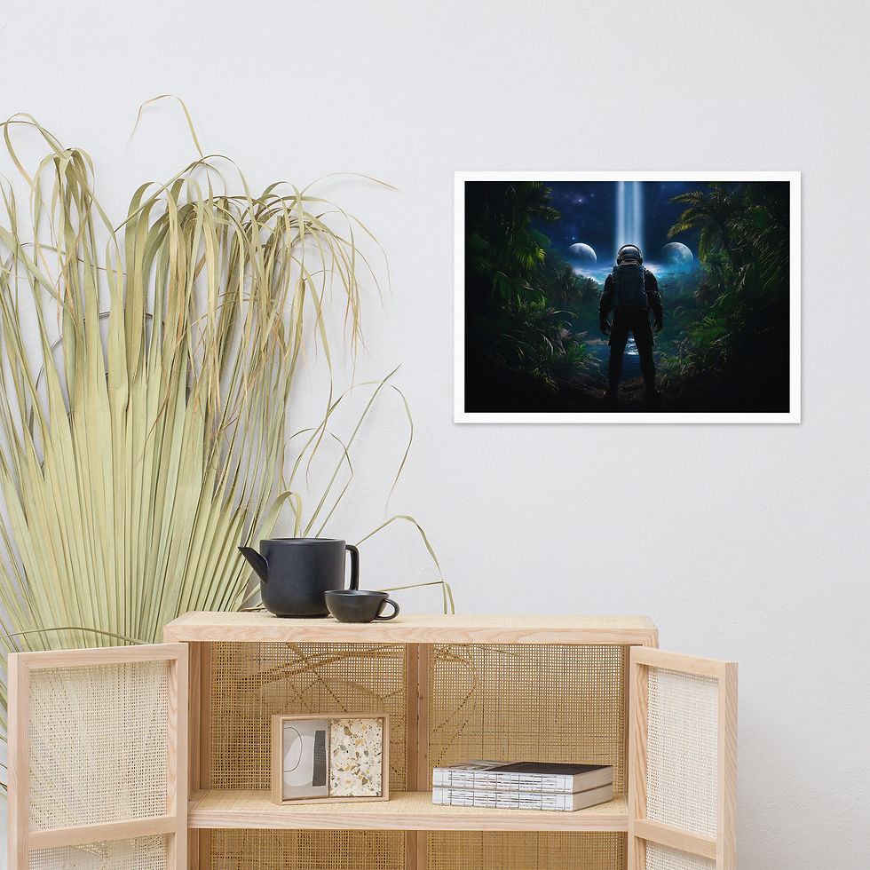 Thumbnail: Aurora Forest poster on a cabinet, DesignByGade