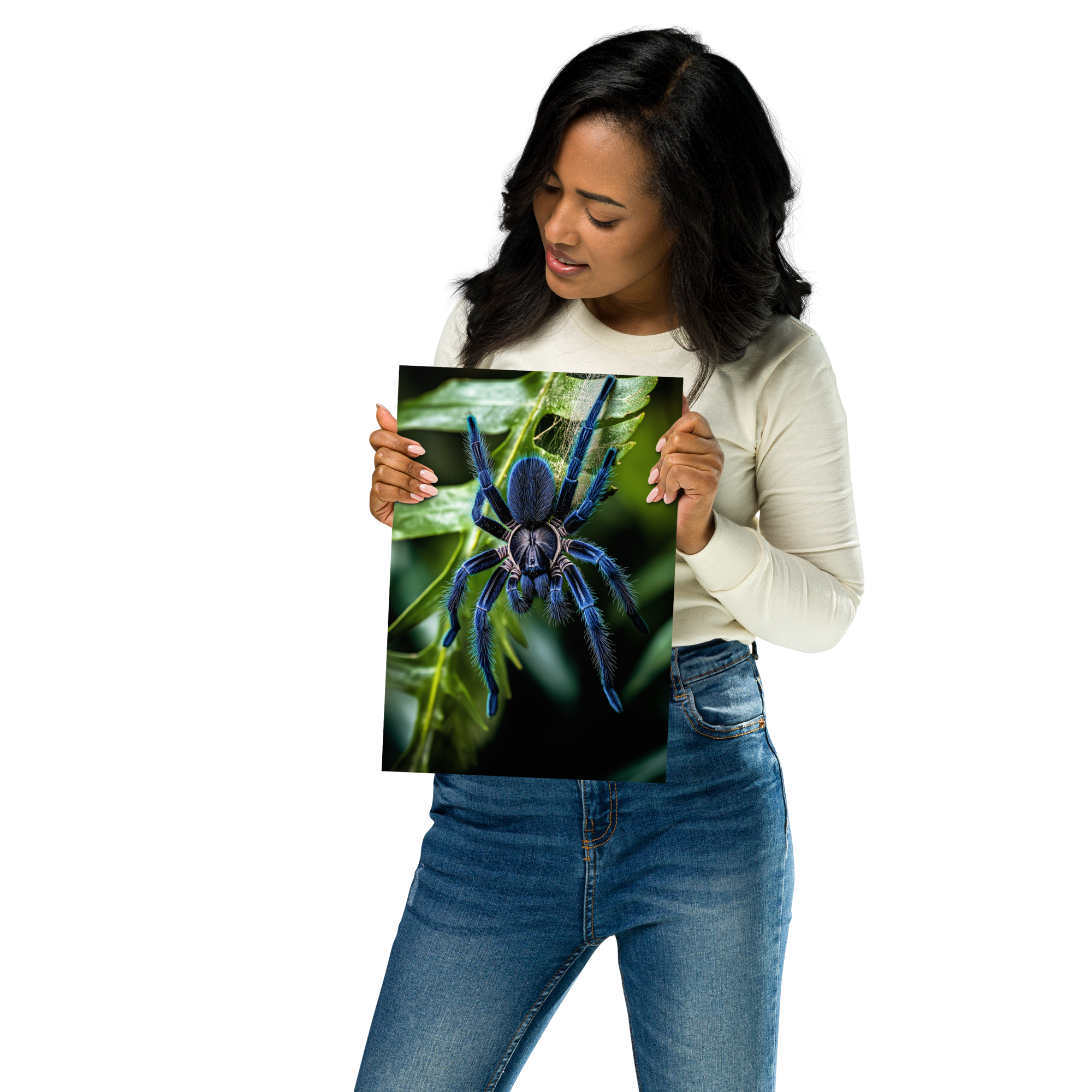 Woman holding a Cat Butterfly Poster by DesignByGade