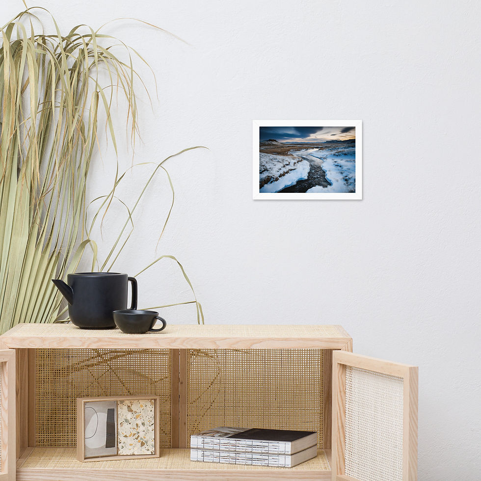 Thumbnail: Still Waters & Mountain Silhouettes AI Art Poster by DesignByGade
