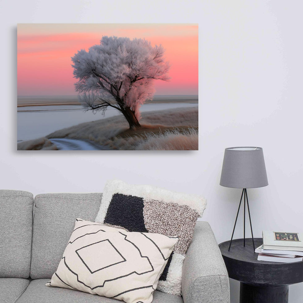 Thumbnail: Winter landscape painting of a tree from DesignByGade.