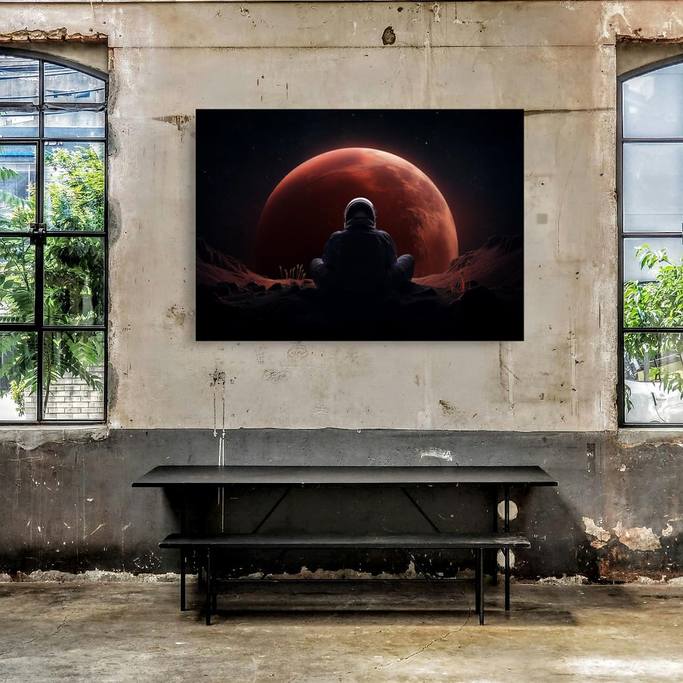 Thumbnail: Planet Gazer framed poster on a wall, DesignByGade.