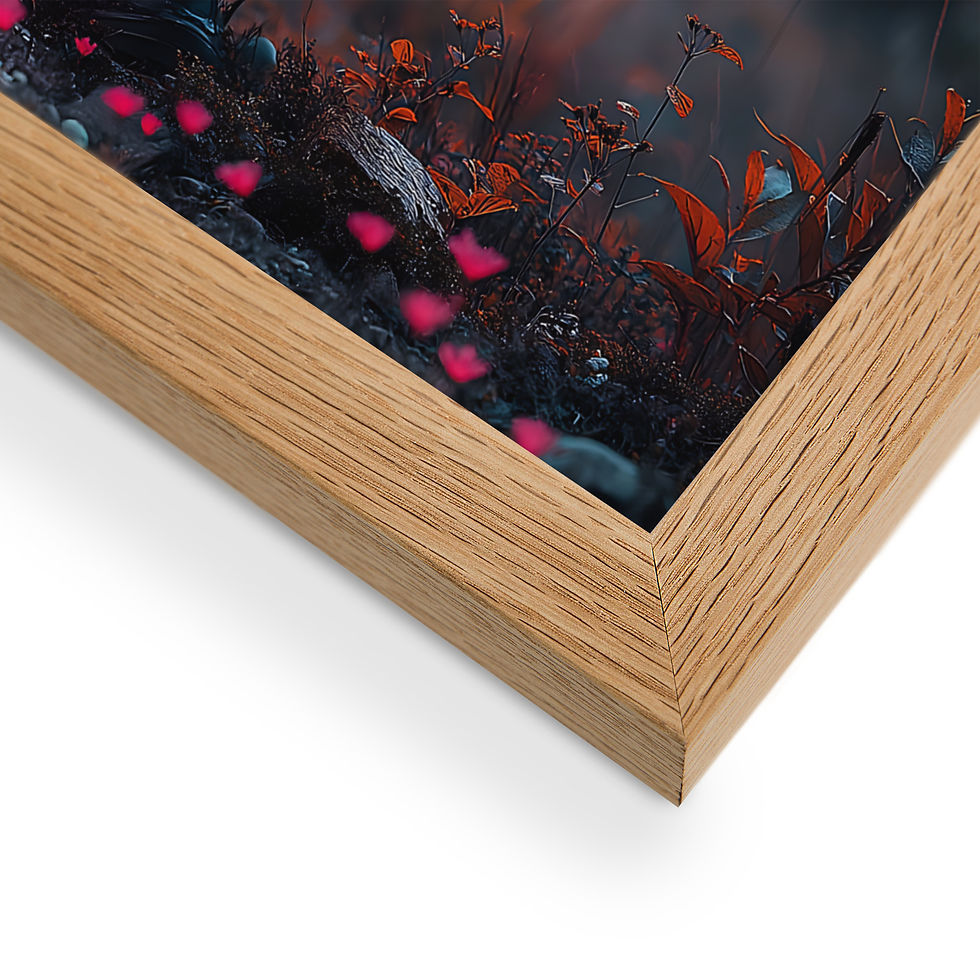 Thumbnail: Framed Aurora Forest AI art poster by DesignByGade