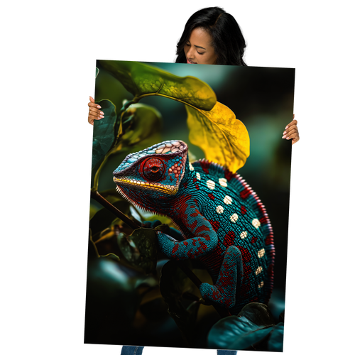 Vibrant Chameleon Green Foliage – AI Art Poster – Lush Nature Wall