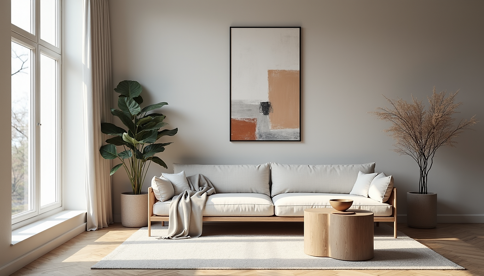 Abstract AI art canvas enhancing a tranquil environment