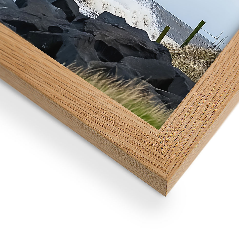 Thumbnail: Framed Two Trees Winter Dawn – Serene Snowy AI Art Poster by DesignByGade