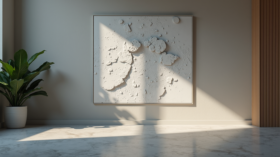 Eye-level view of an AI-generated abstract wall art piece