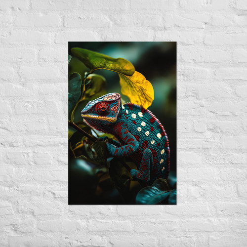 Vibrant Chameleon Green Foliage – AI Art Poster – Lush Nature Wall