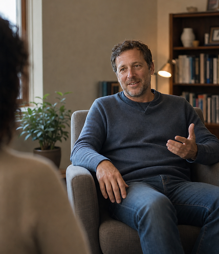 Man talking to psychiatrist