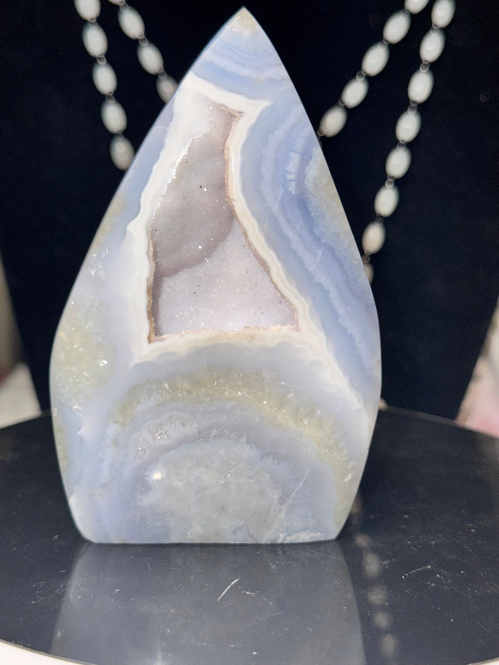 Thumbnail: Blue Lace Agate Druzy Flame