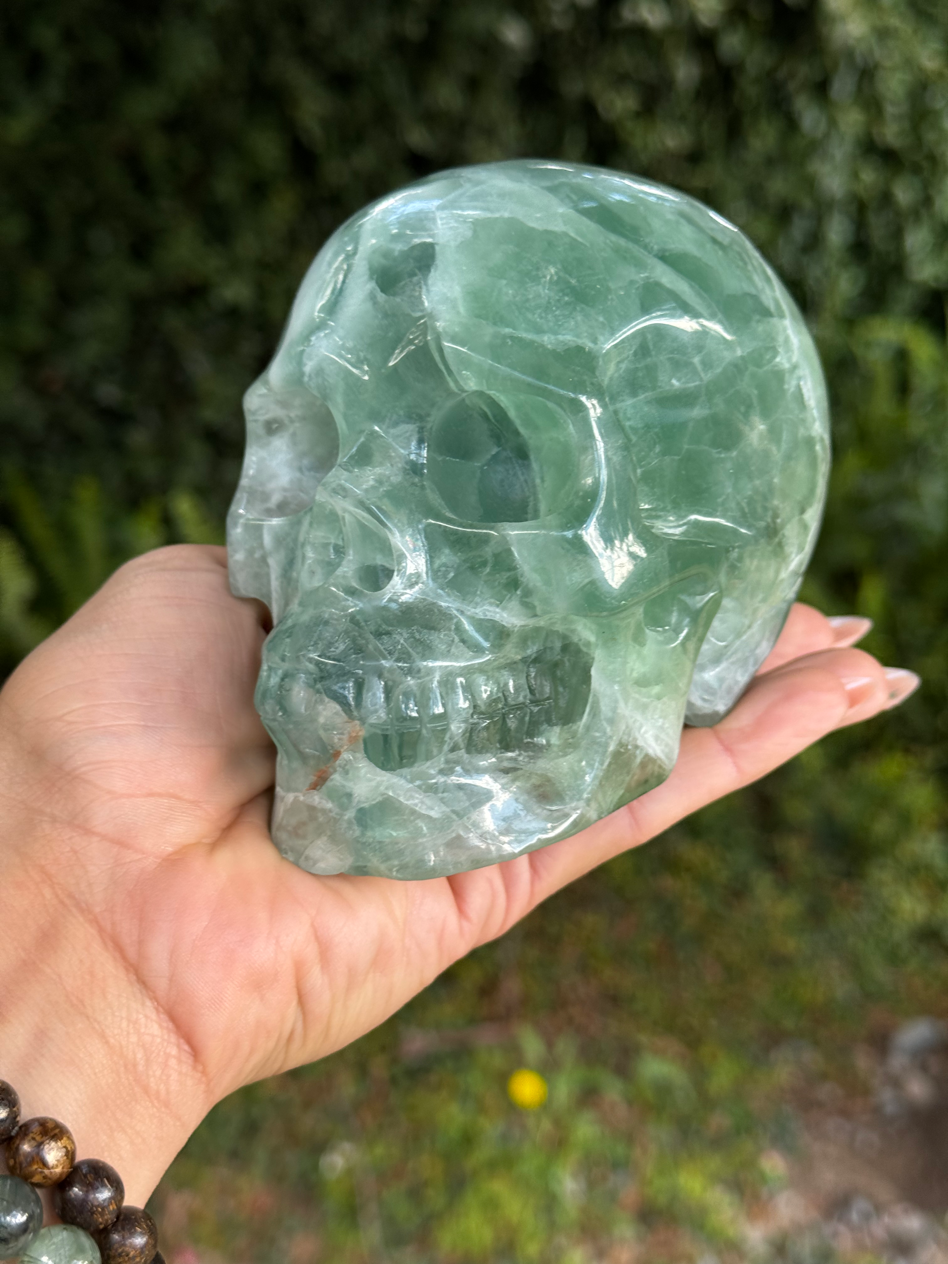 Green Fluorite Skull