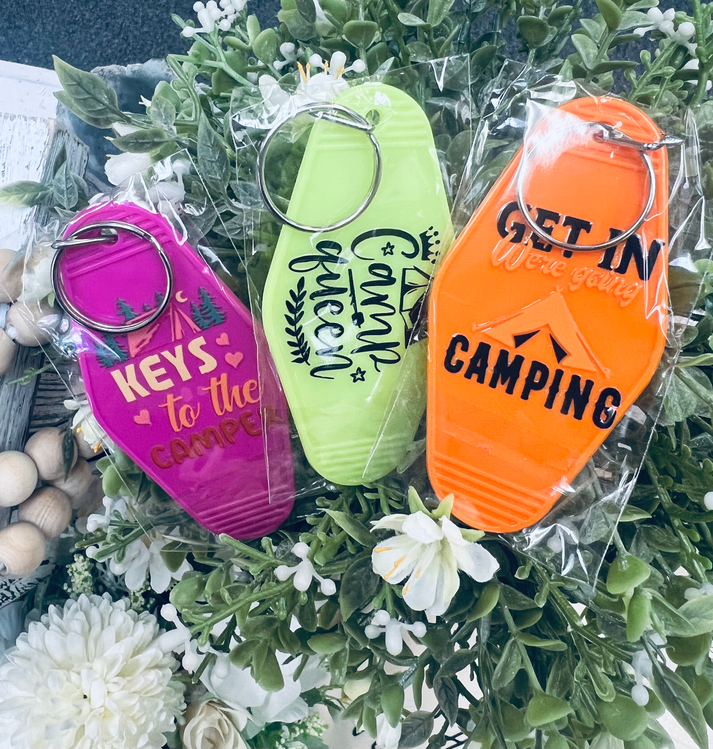 Camping Motel Keyring 