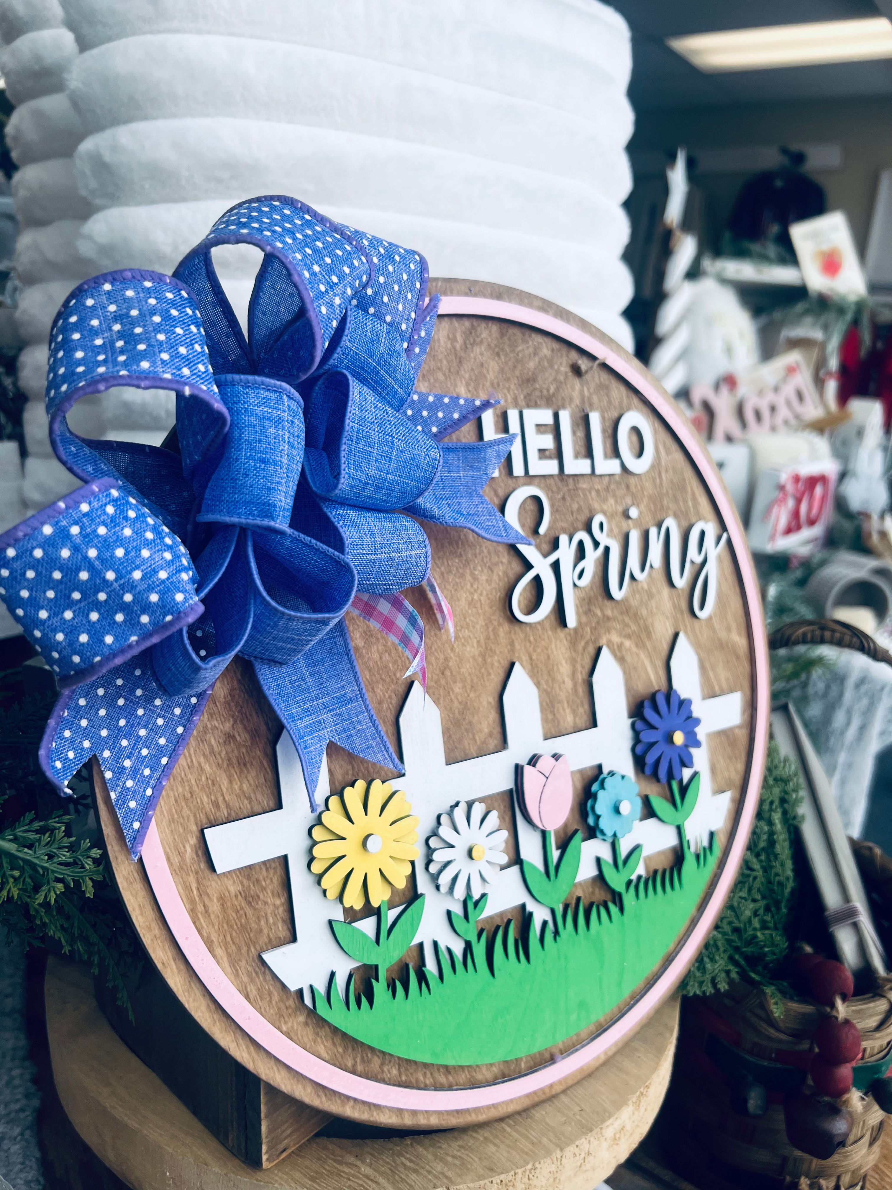 Hello Spring Wooden Wall Decor