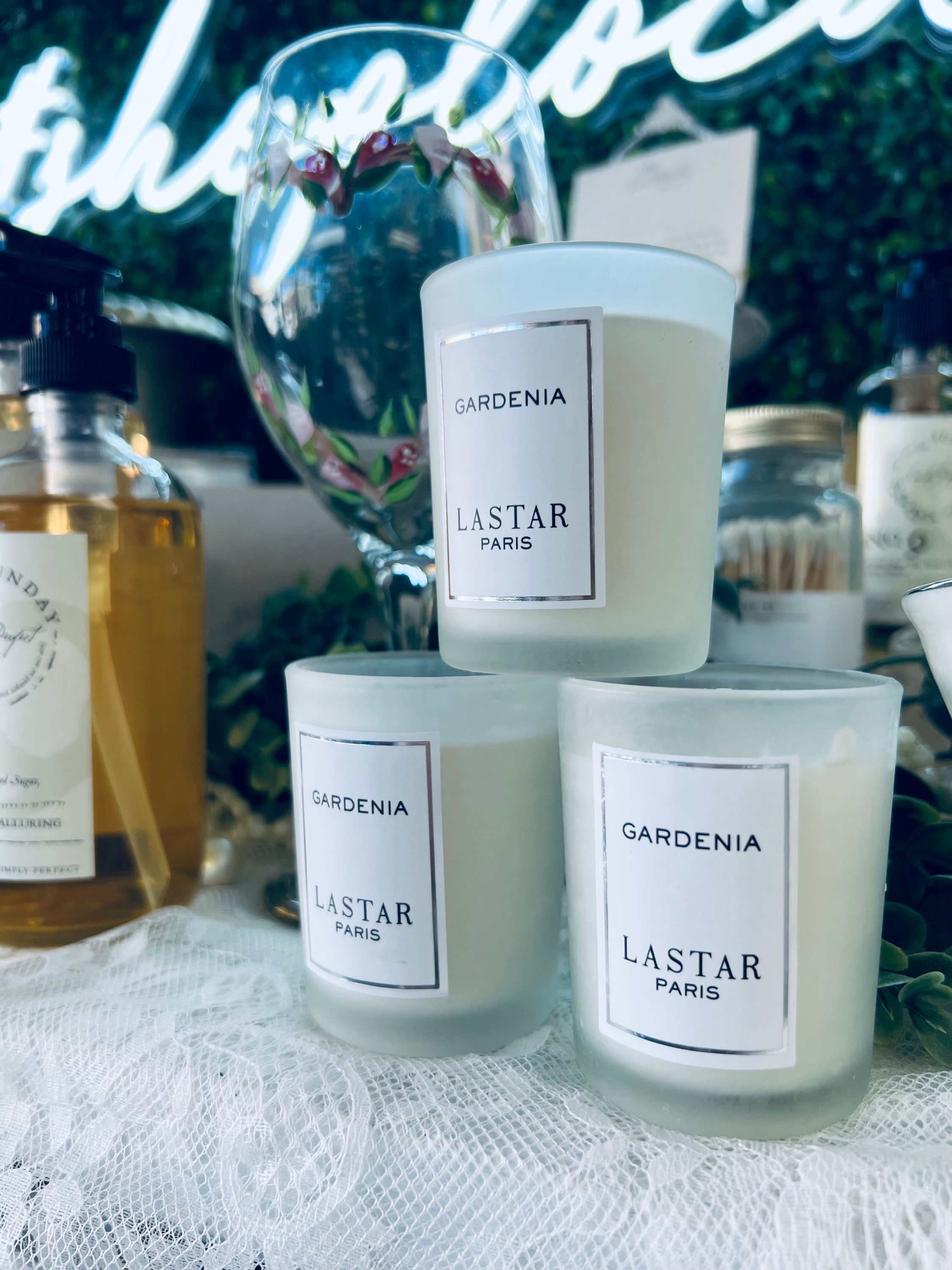 Gardenia Glass Votive Candle 