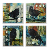 Size: ​​​​​​​polyptych, each 4" x 4" on birch panel

Medium: Encaustic collage

SOLD