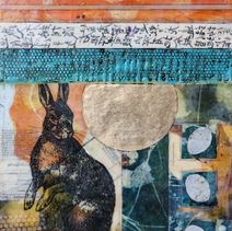 24"x 12" x 1" on birch wood panel. Unframed, ready-to-hang with sides painted black and hanging hardware affixed.