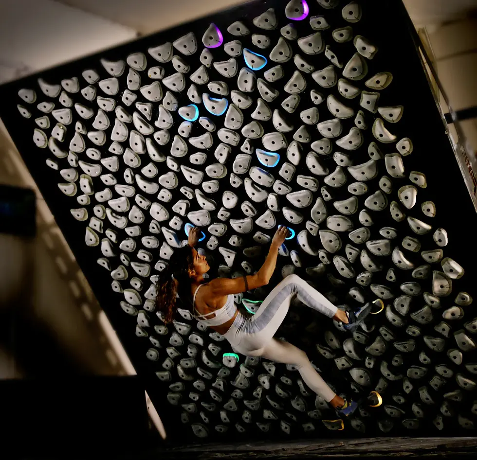 Petit mur d'escalade compact et abordable pour entraînement à la maison.