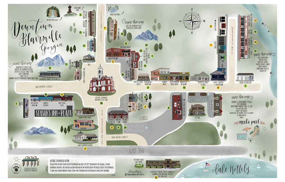 Downtown Walking Map Downtown Blairsville