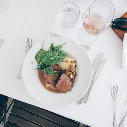 Beef Steak with Spinach and Potatoes