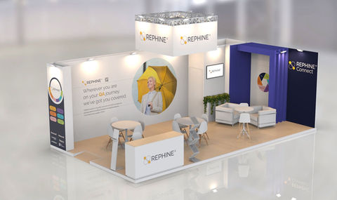 Exhibition stand mockup with Rephine Branding