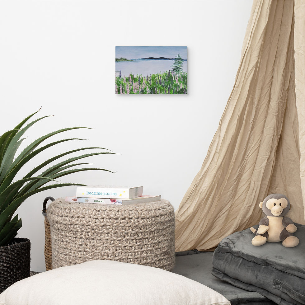 Thumbnail: Canvas - Lupins by the sea